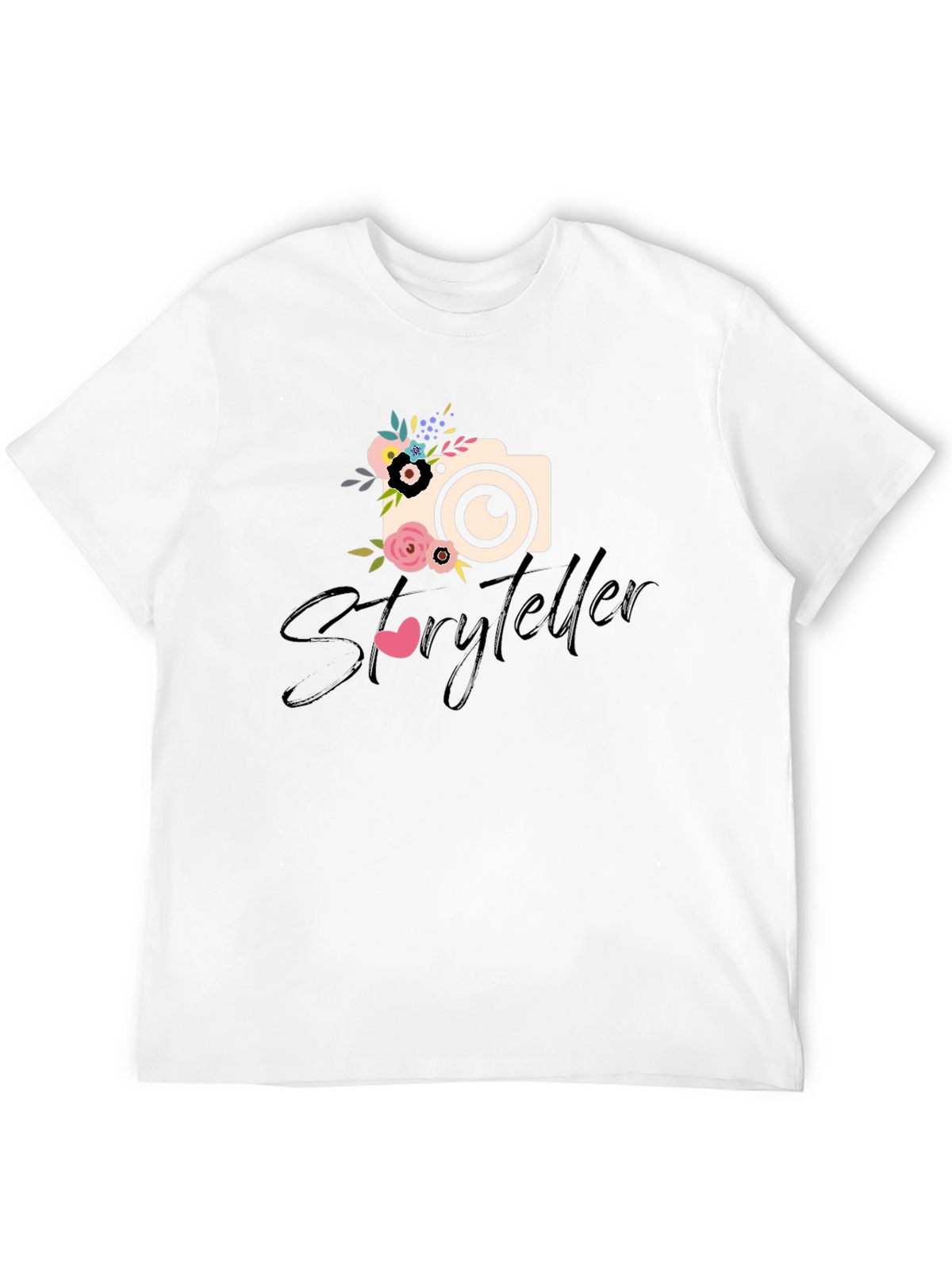 Storyteller Floral Camera Graphic Tee - Black