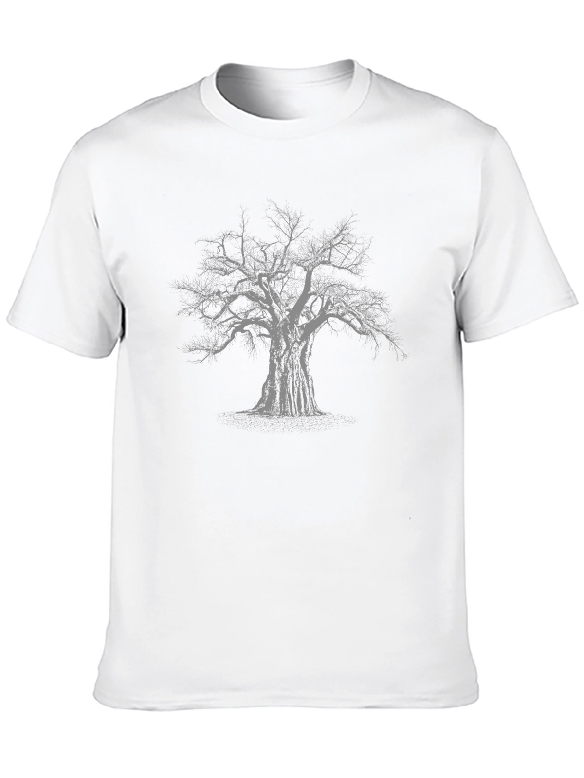 Mens Black T-Shirt with Graphic Tree Print