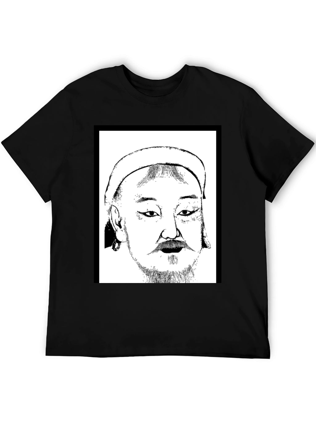 Genghis Khan T-Shirt - Black Cotton Graphic Tee