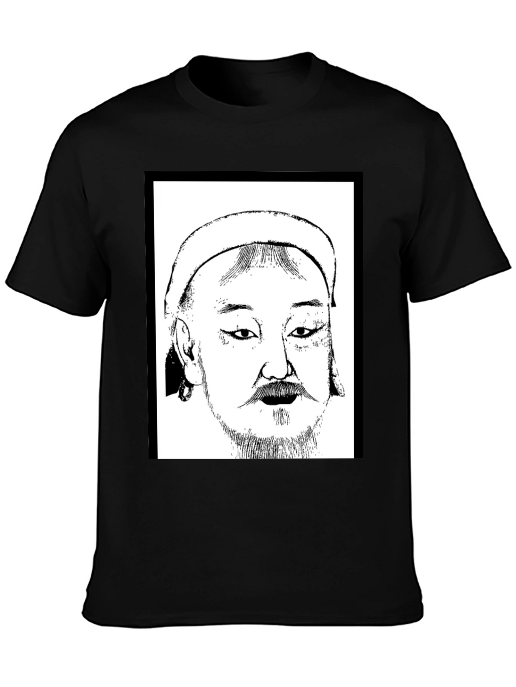 Genghis Khan T-Shirt - Black Cotton Graphic Tee