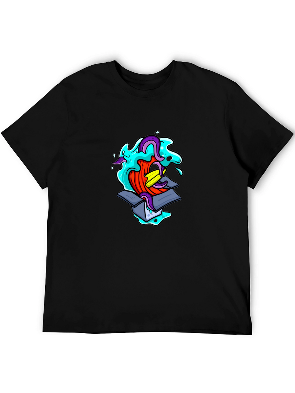 Mens Black Graphic T-Shirt - Box Creature