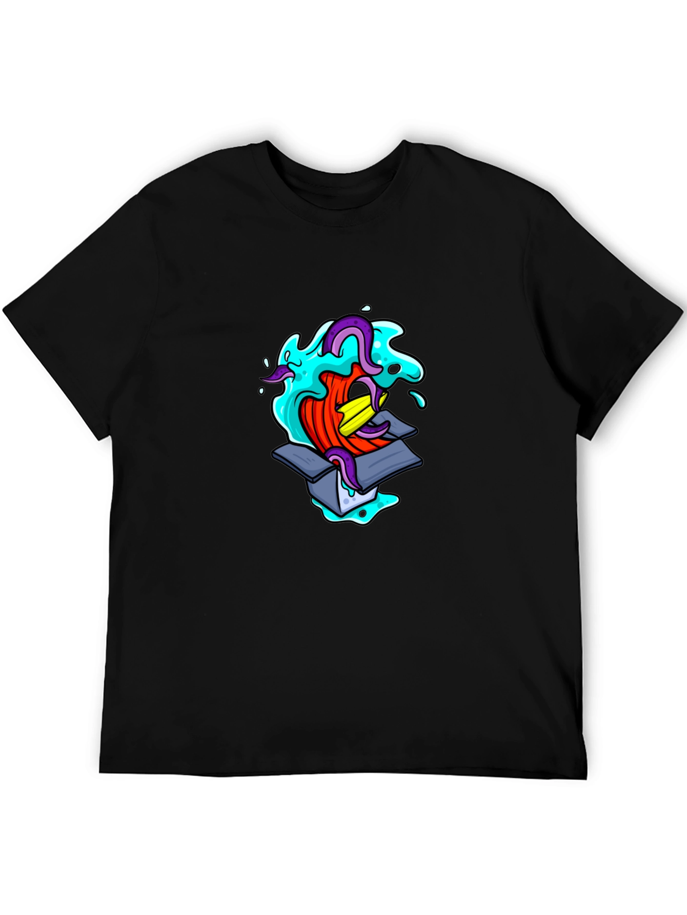 Mens Black Graphic T-Shirt - Box Creature