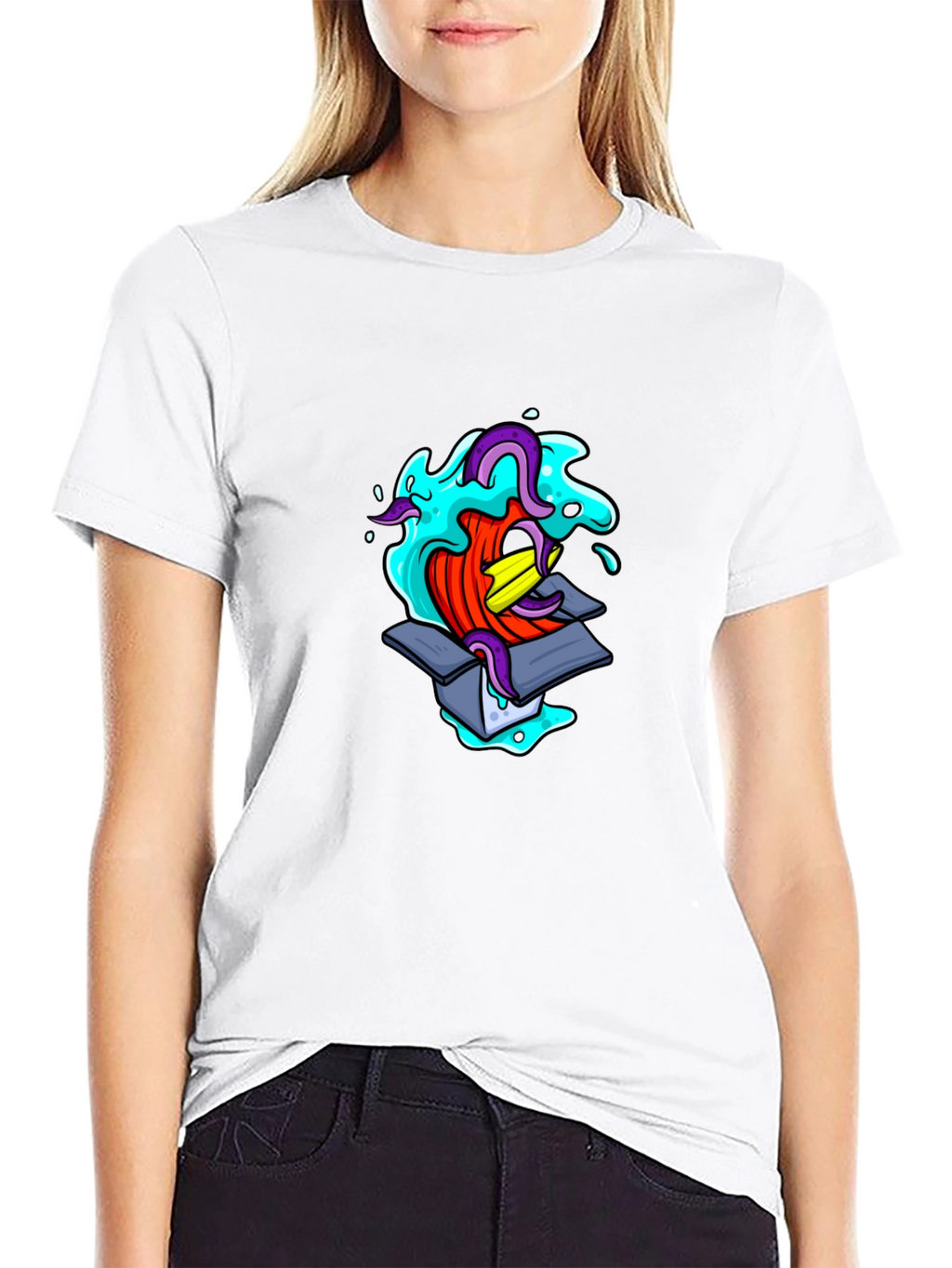Mens Black Graphic T-Shirt - Box Creature