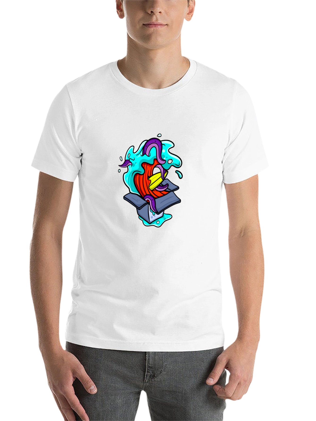 Mens Black Graphic T-Shirt - Box Creature