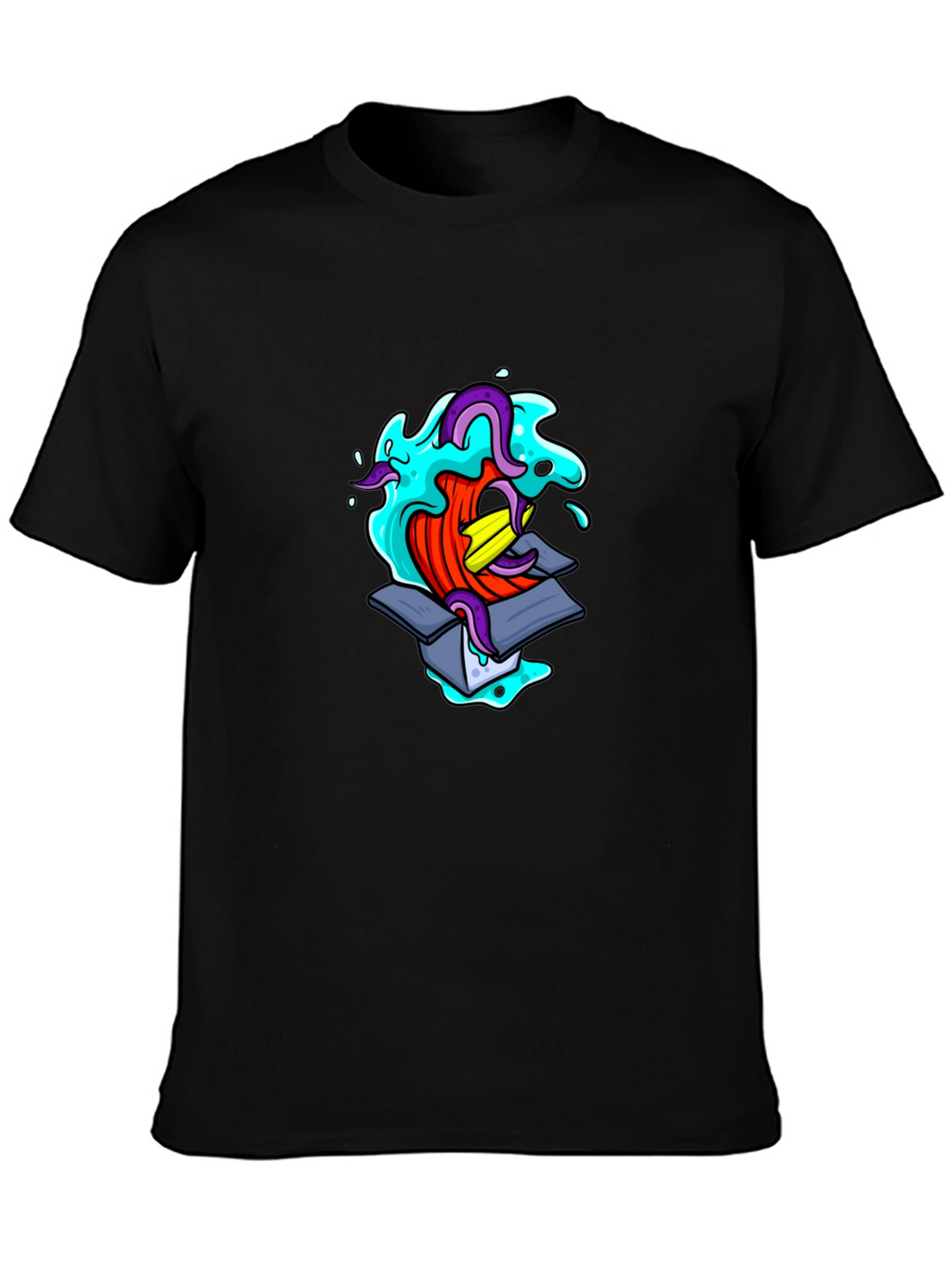 Mens Black Graphic T-Shirt - Box Creature