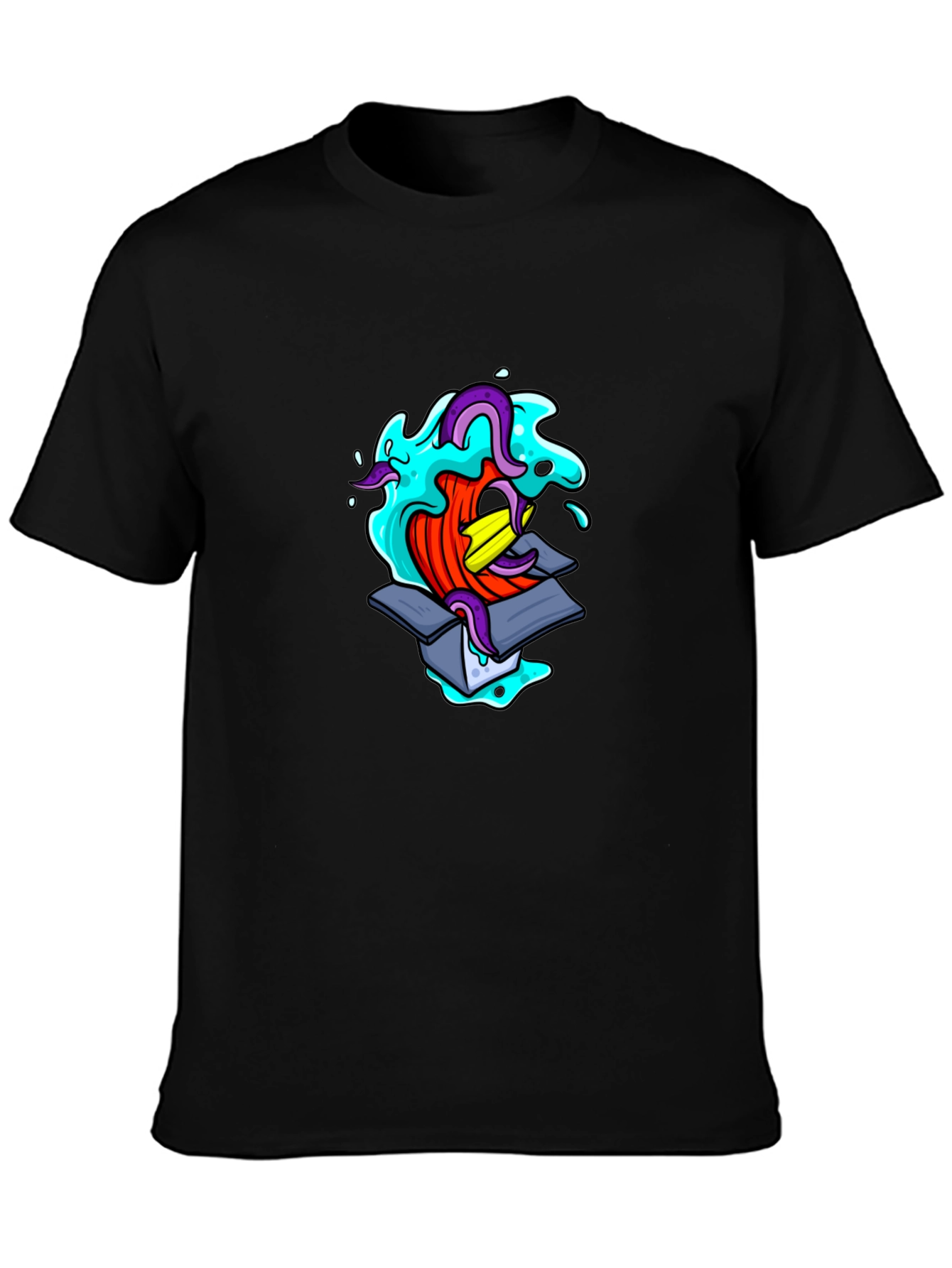 Mens Black Graphic T-Shirt - Box Creature