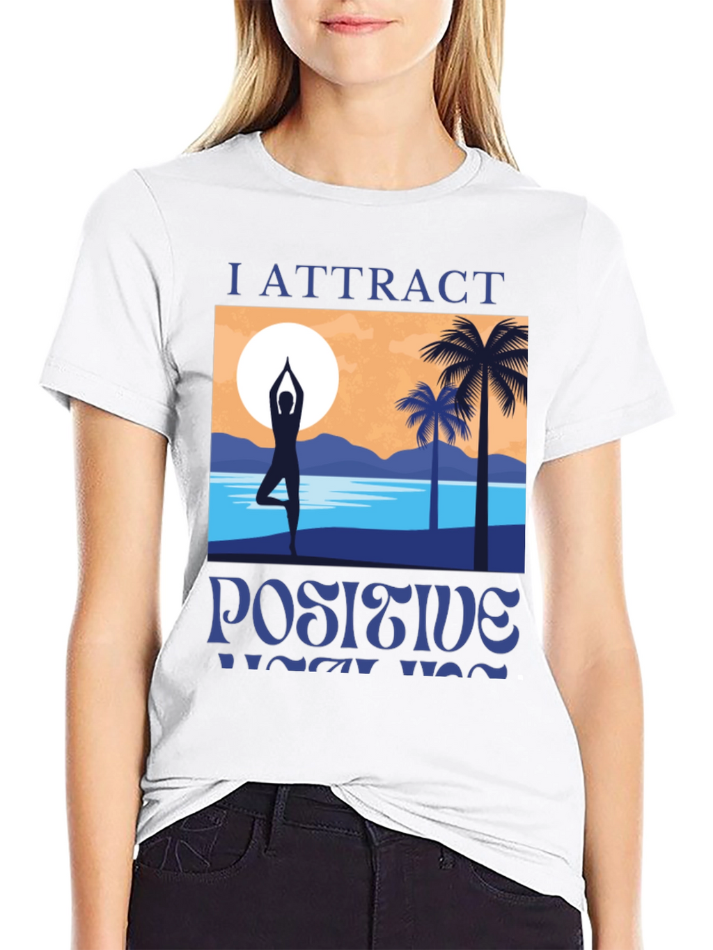 I Attract Positive Yoga Vibes Graphic T-Shirt