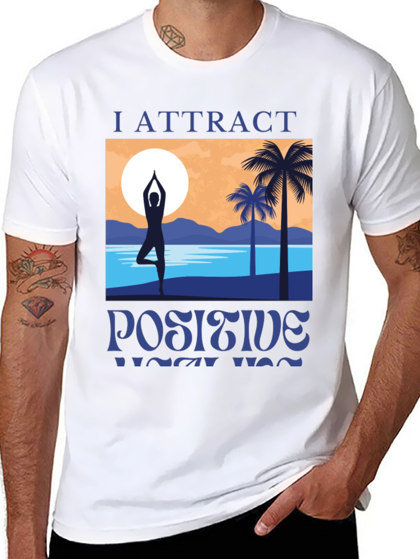 I Attract Positive Yoga Vibes Graphic T-Shirt