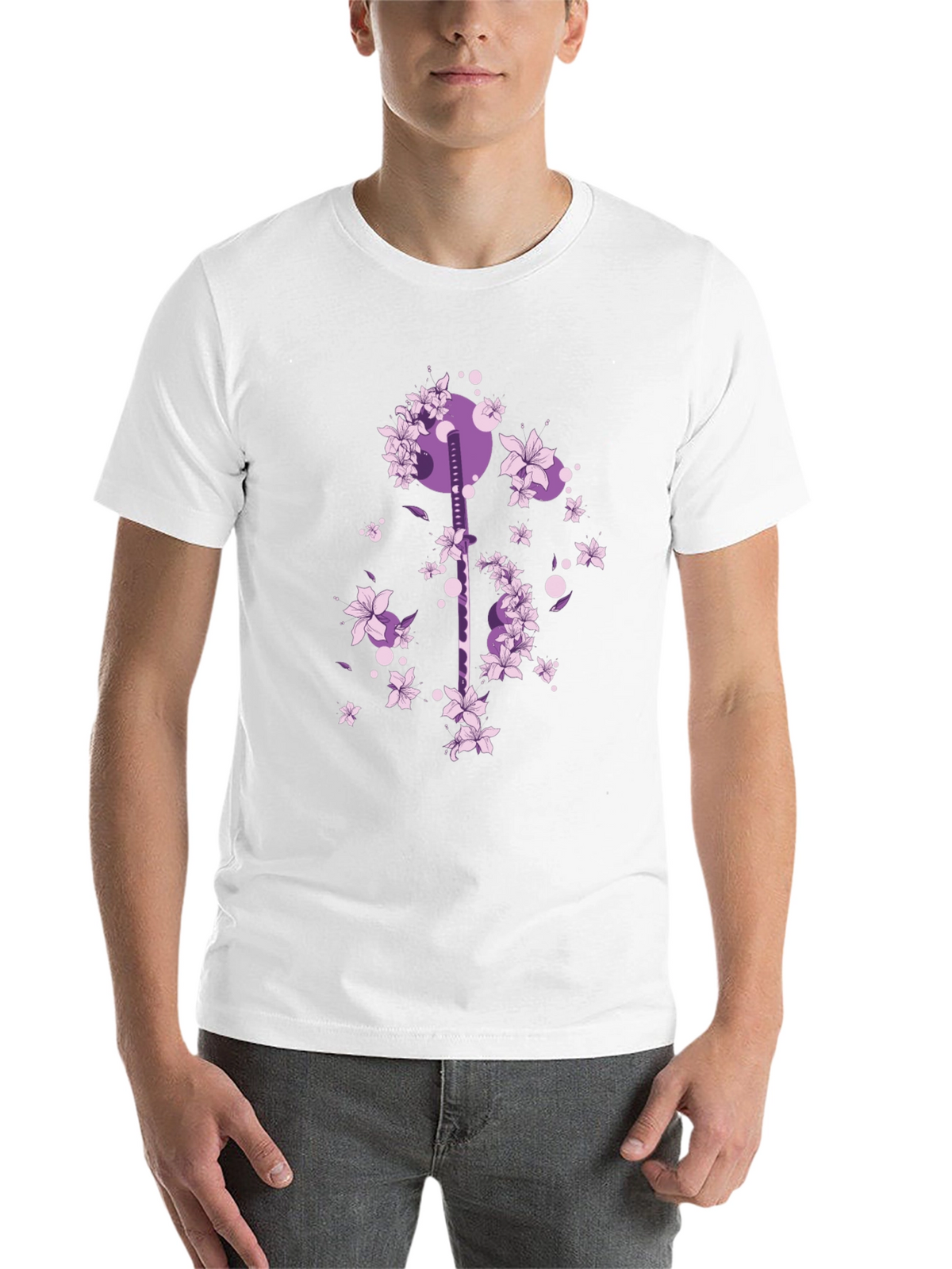 Katana & Cherry Blossom Graphic Tee