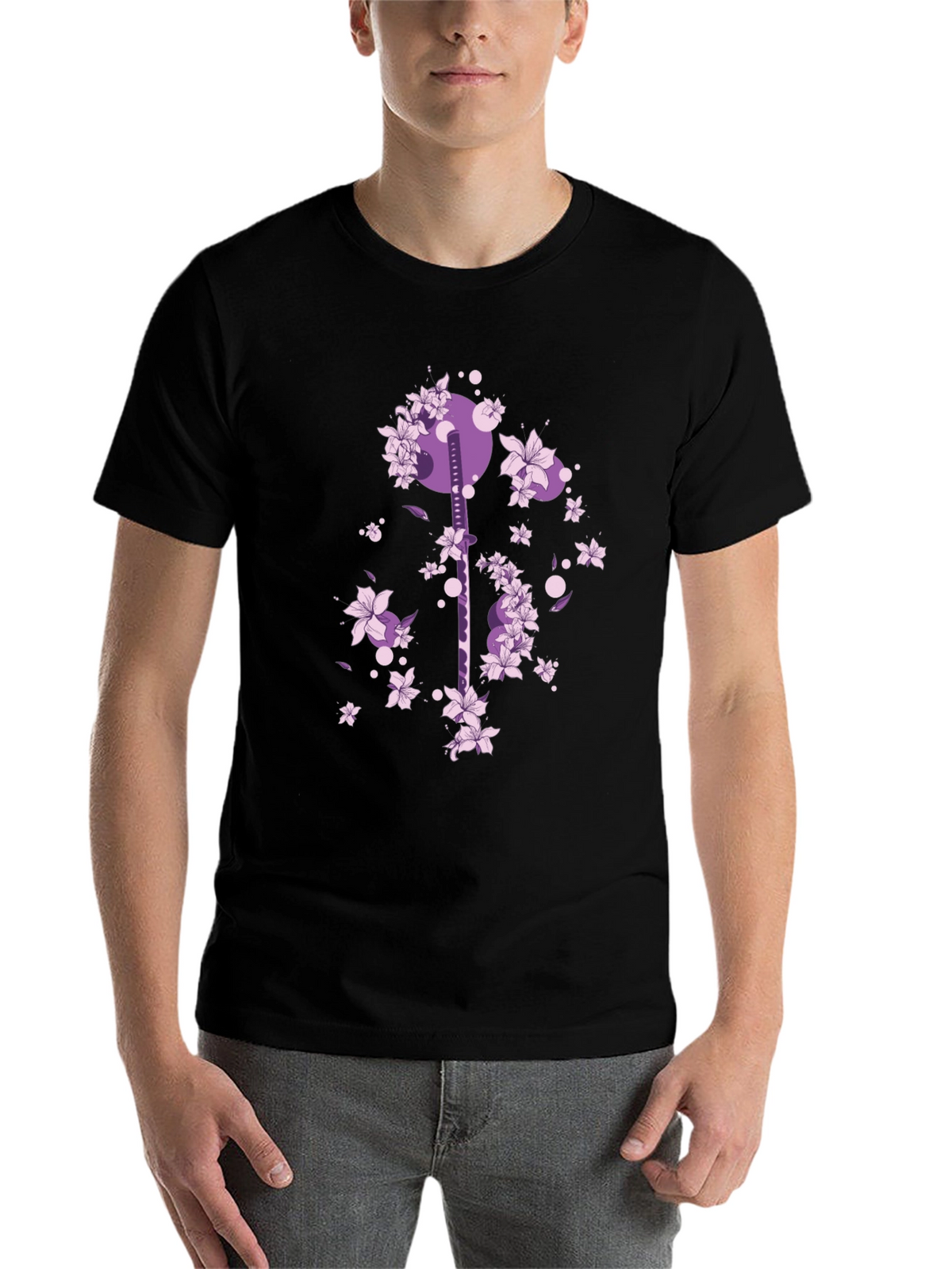 Katana & Cherry Blossom Graphic Tee