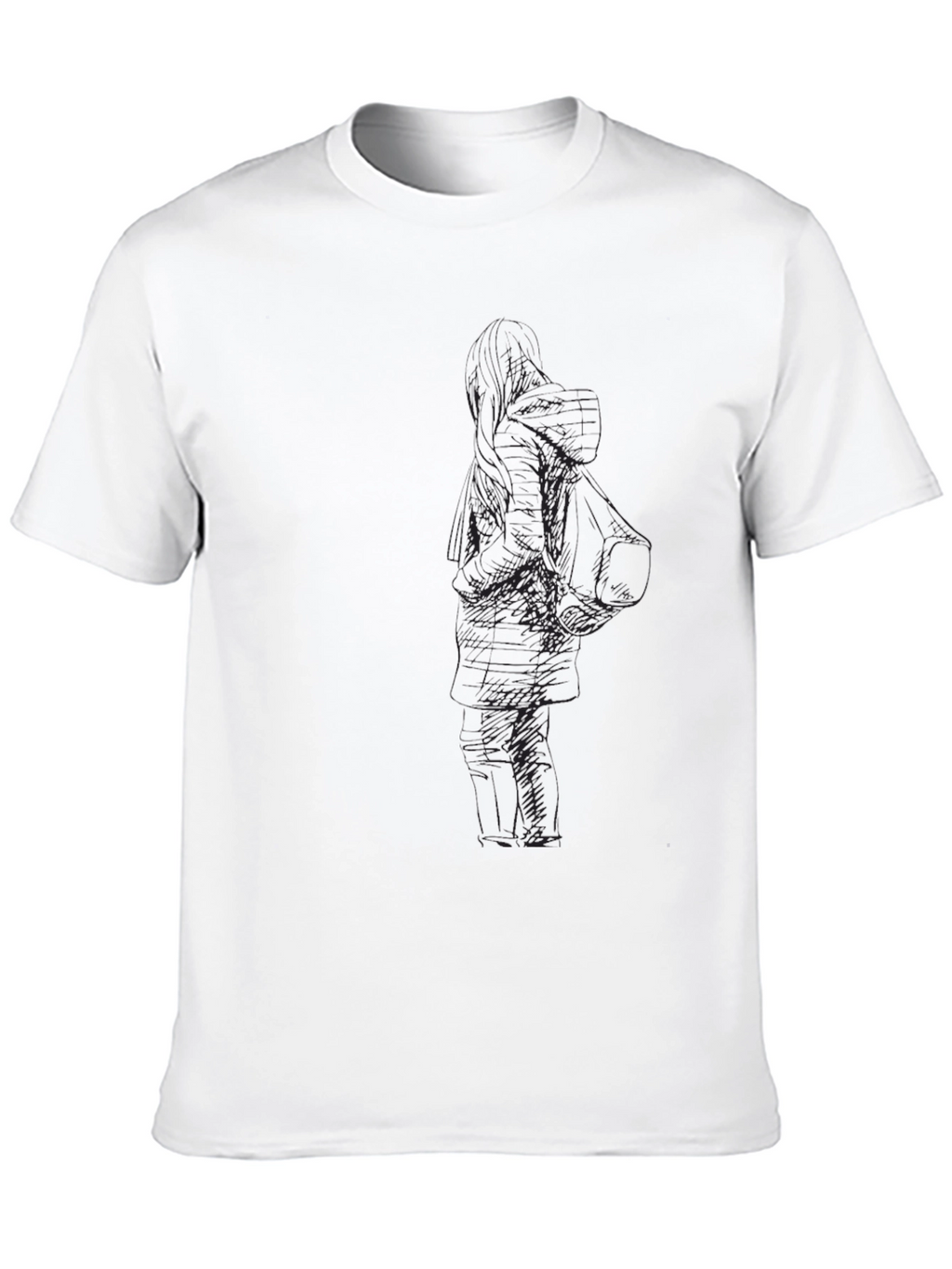 Mens Black Graphic Tee - Unique Design