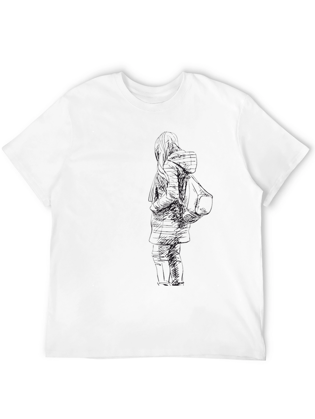 Mens Black Graphic Tee - Unique Design