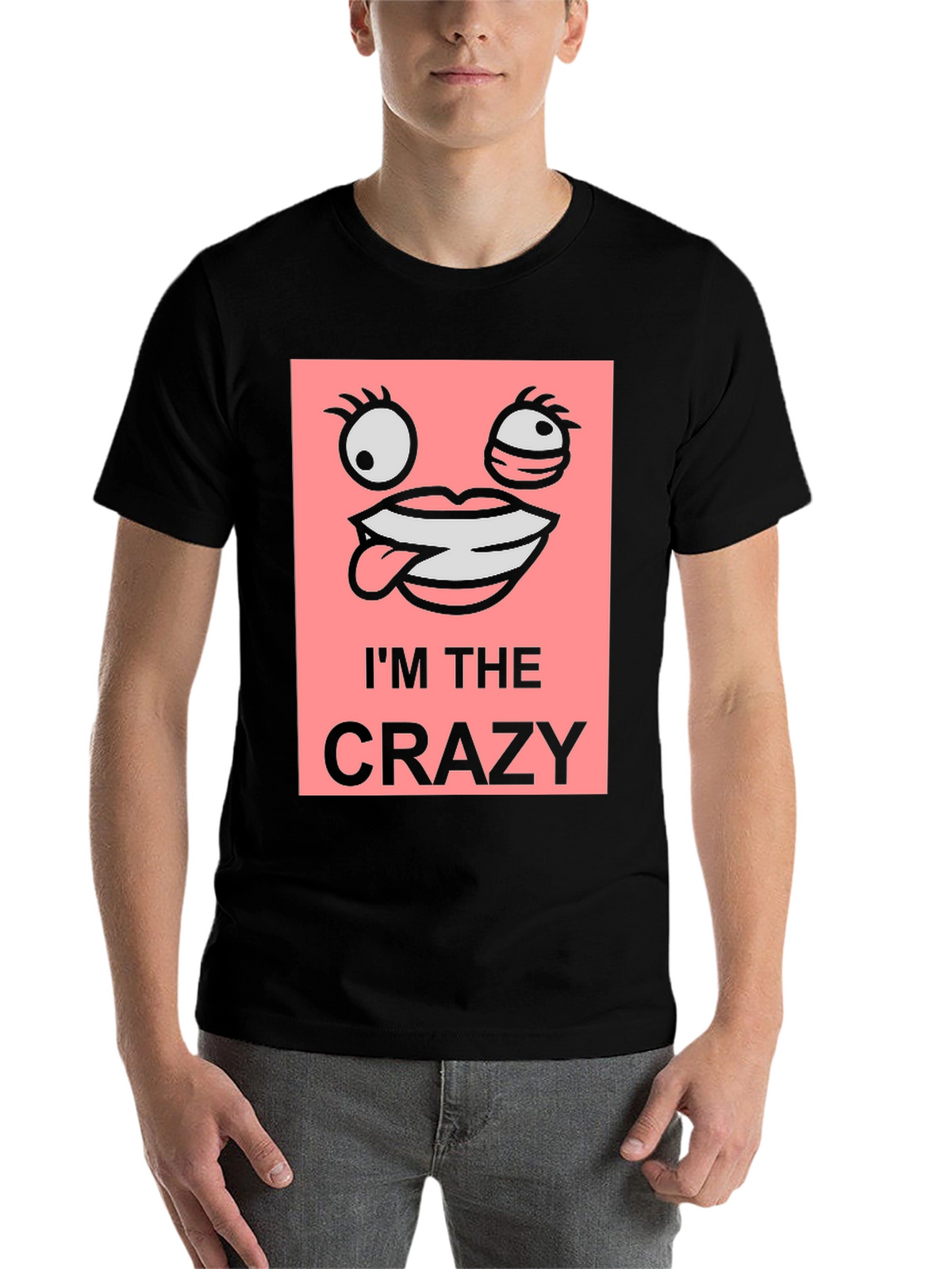 Im The Crazy Graphic Tee - Black Cotton T-Shirt