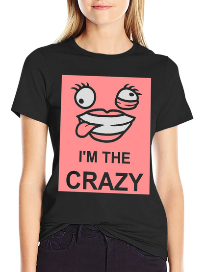 Im The Crazy Graphic Tee - Black Cotton T-Shirt