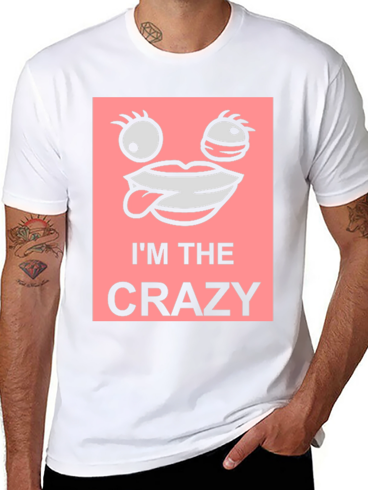 Im The Crazy Graphic Tee - Black Cotton T-Shirt