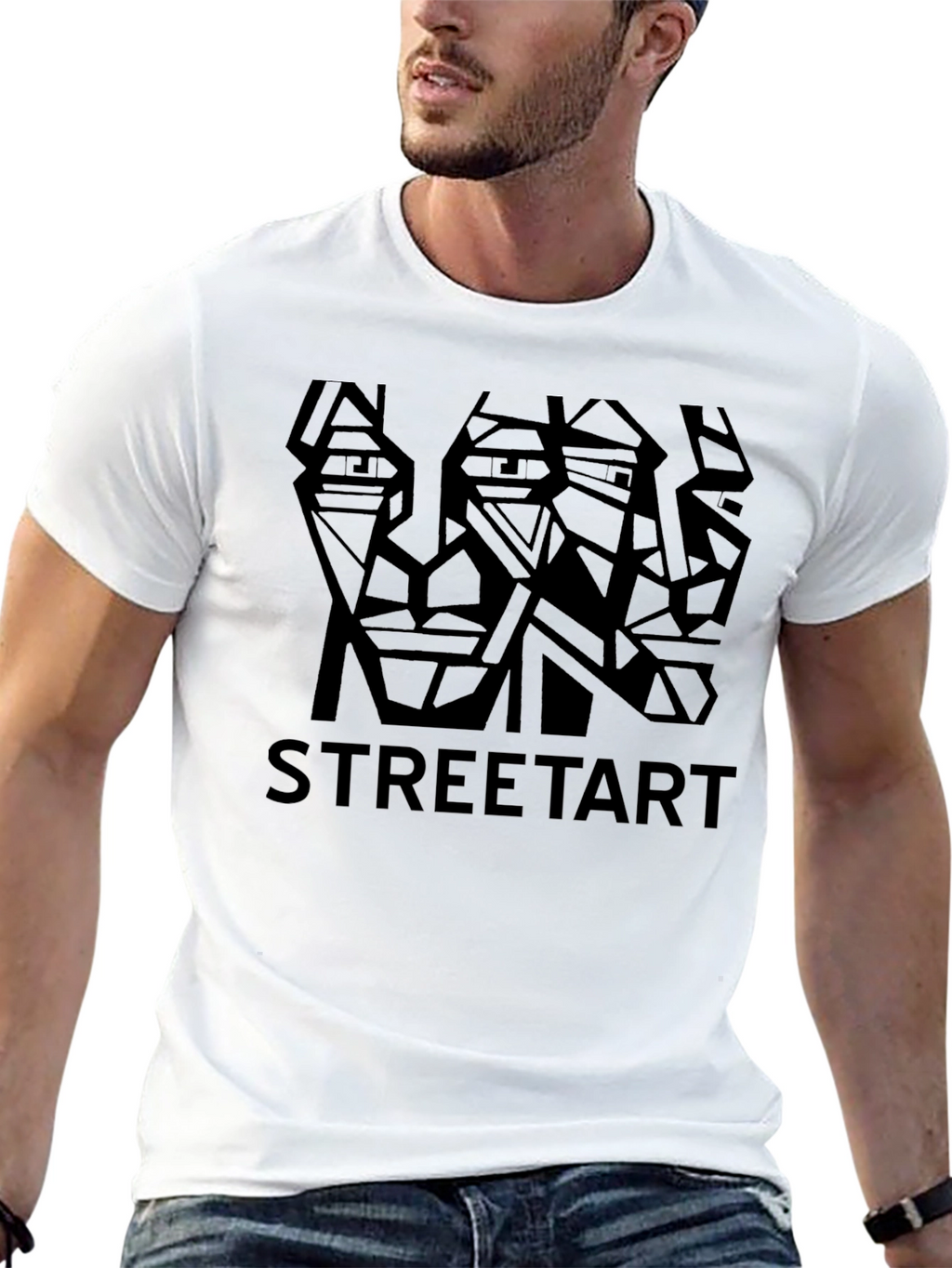 Geometric Street Art Graphic T-Shirt
