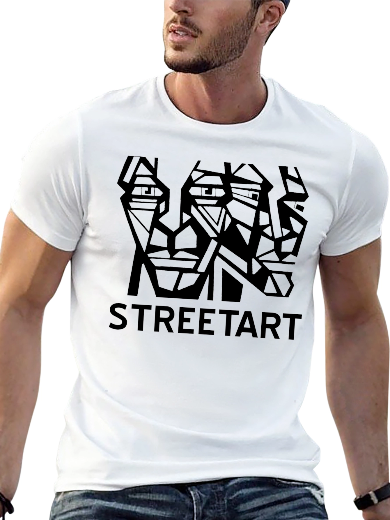 Geometric Street Art Graphic T-Shirt