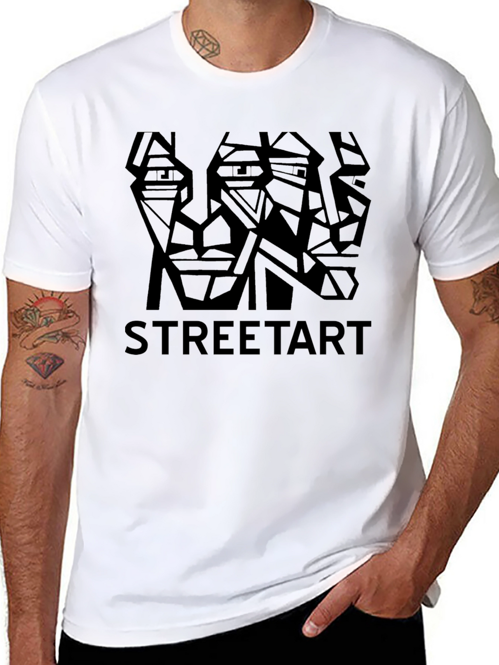 Geometric Street Art Graphic T-Shirt