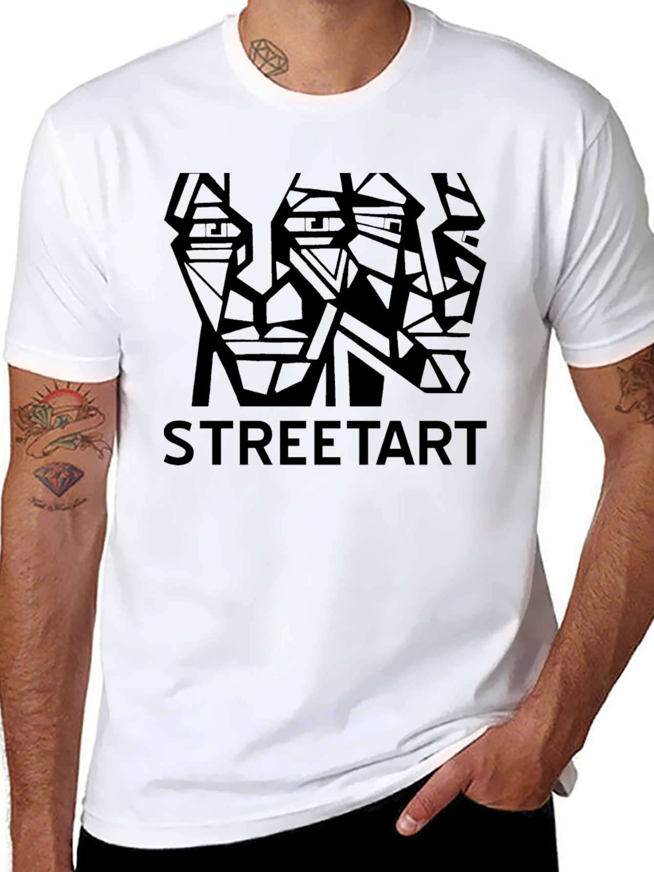 Geometric Street Art Graphic T-Shirt