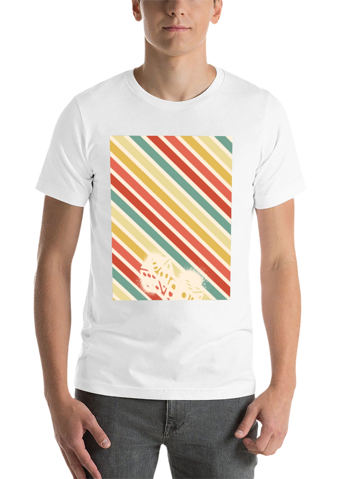 Retro Striped Dice Graphic Tee