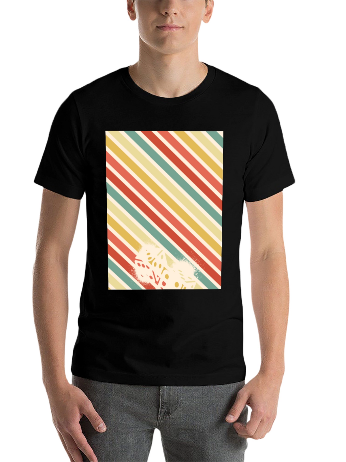Retro Striped Dice Graphic Tee