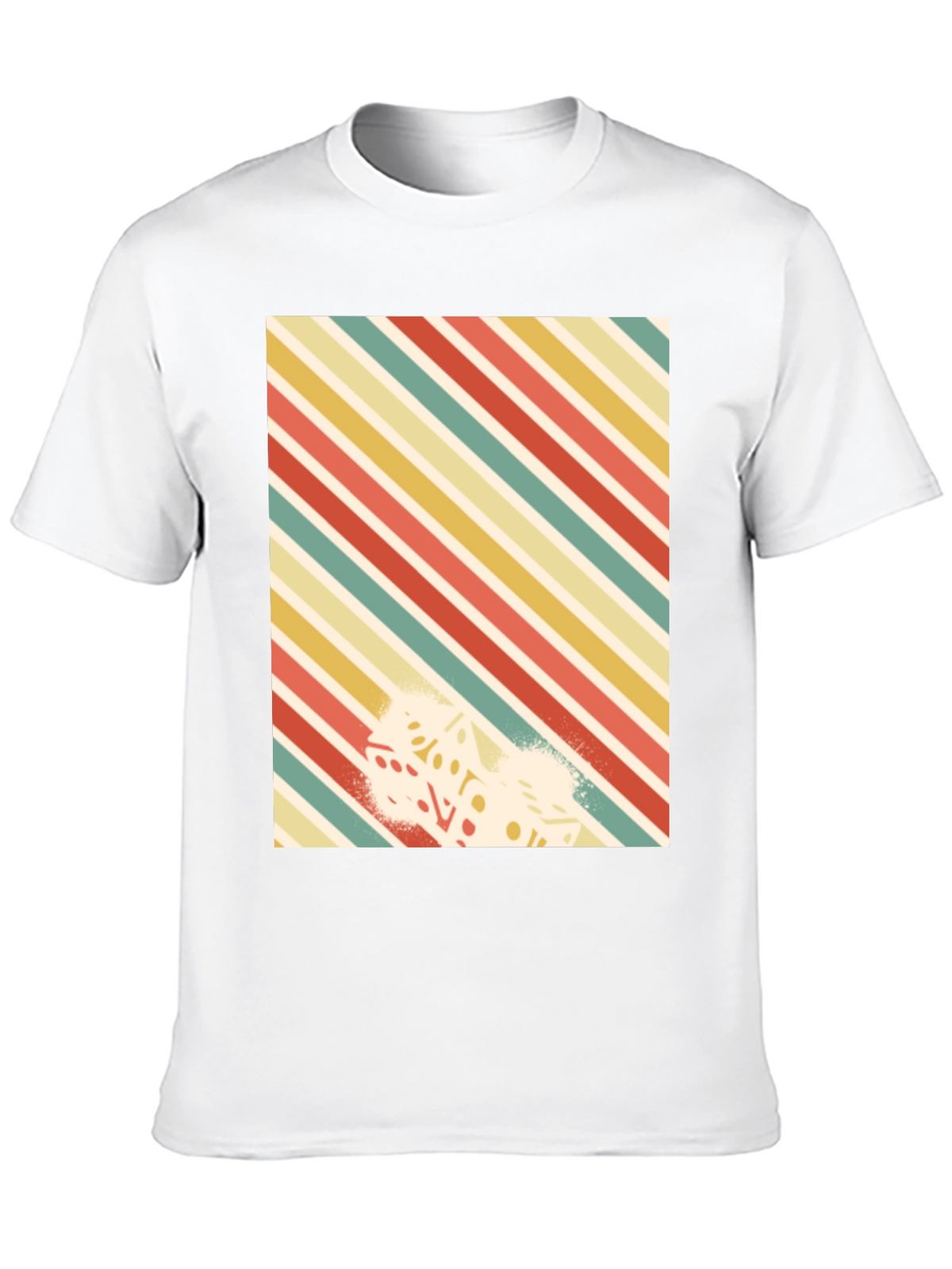 Retro Striped Dice Graphic Tee