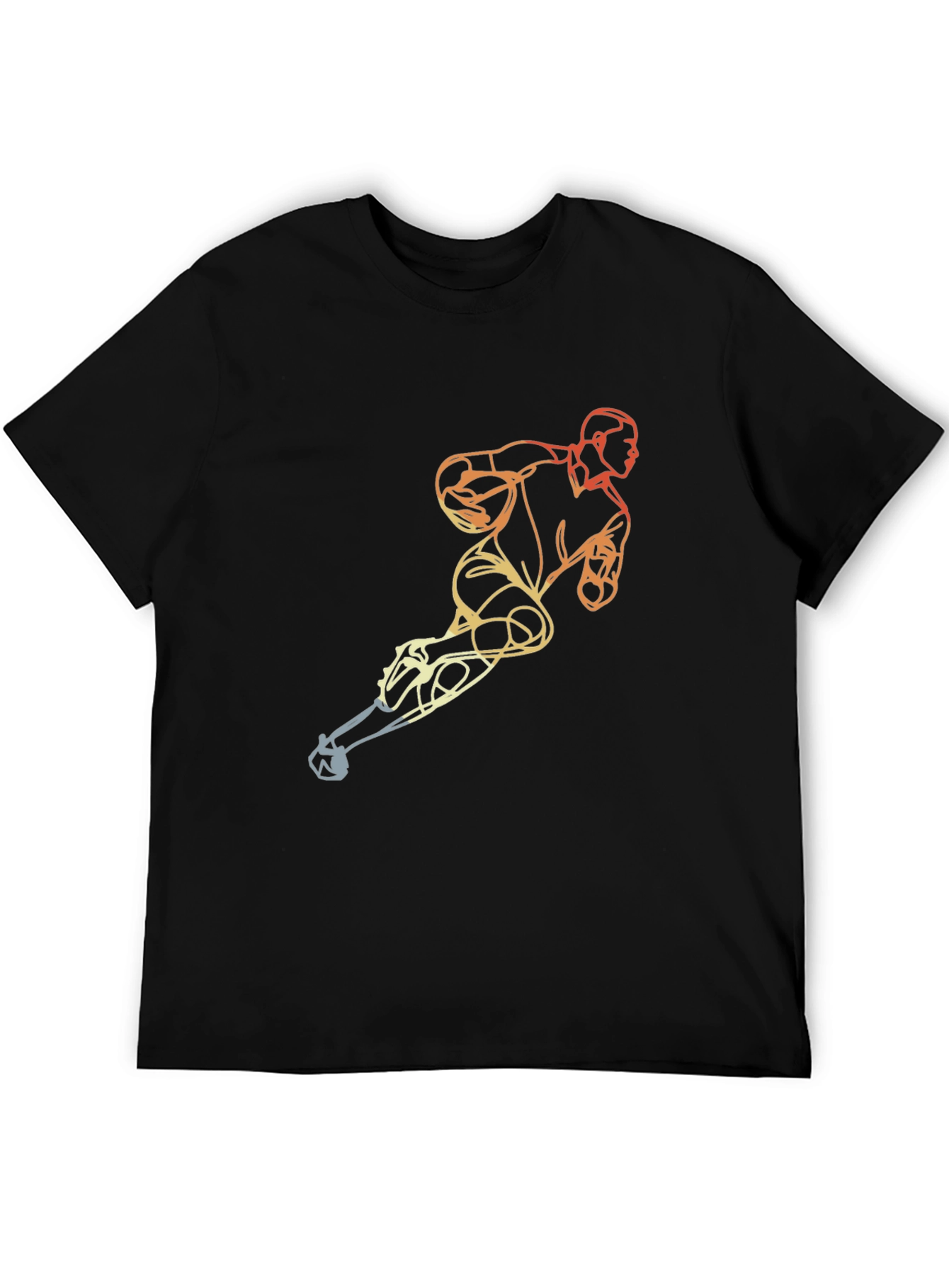 Mens Black T-Shirt with Hockey Player Graphic