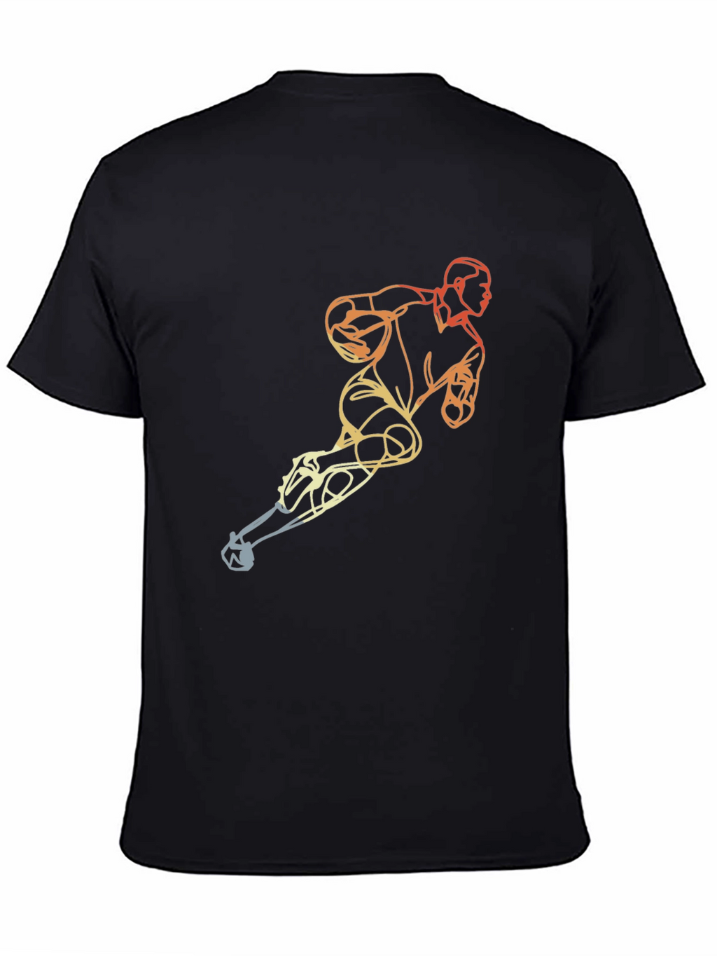 Mens Black T-Shirt with Hockey Player Graphic