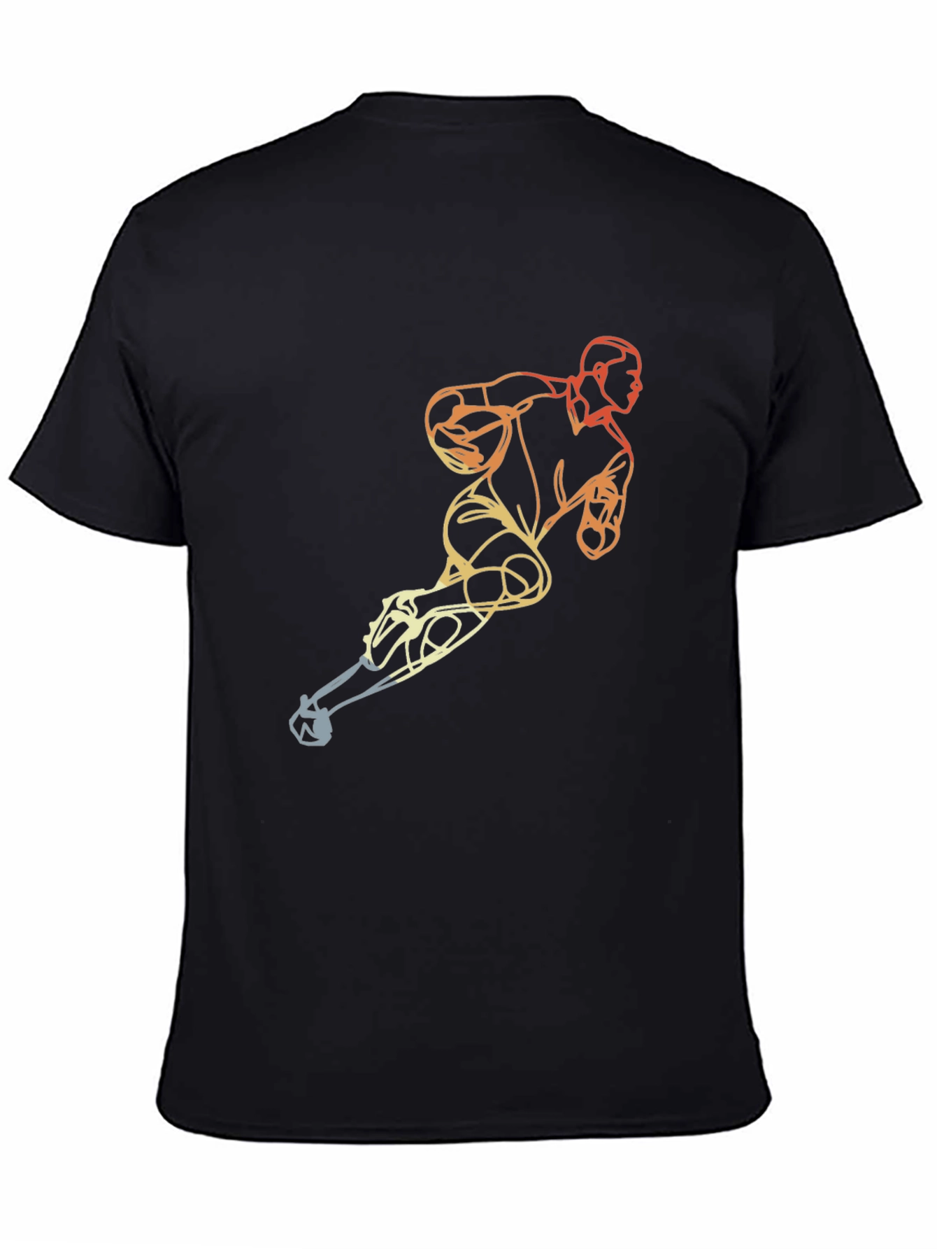 Mens Black T-Shirt with Hockey Player Graphic