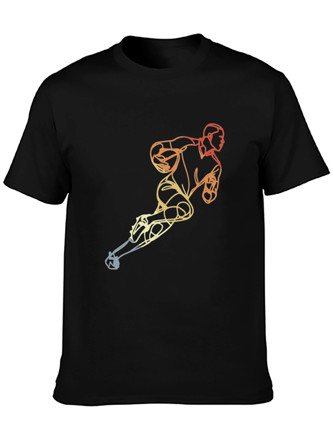 Mens Black T-Shirt with Hockey Player Graphic