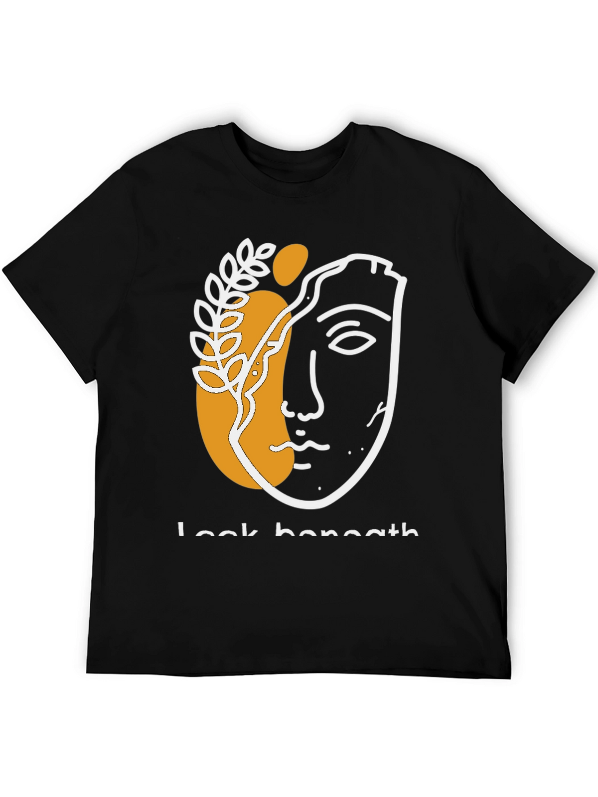 Abstract Face Graphic Print Black T-Shirt