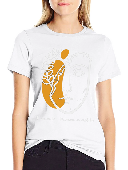 Abstract Face Graphic Print Black T-Shirt