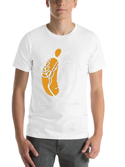 Abstract Face Graphic Print Black T-Shirt