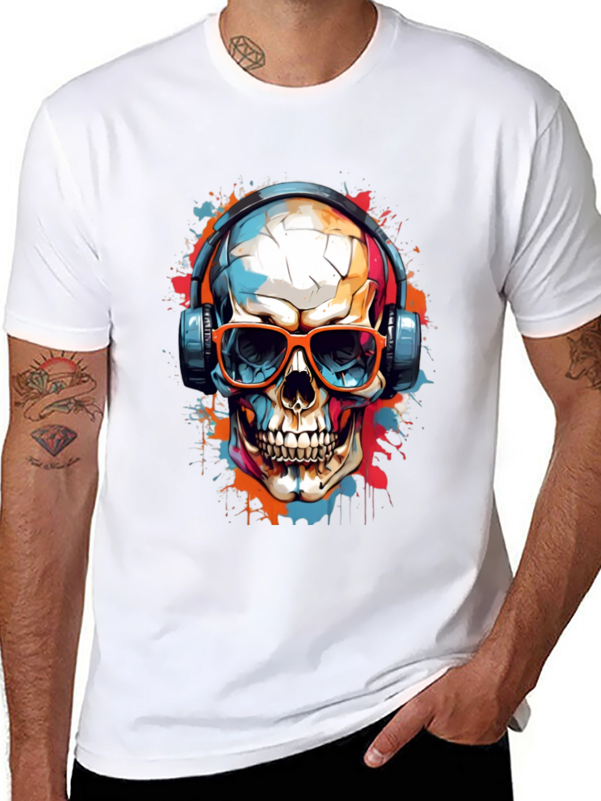 Skull Graphic Tee - Music Lovers T-Shirt