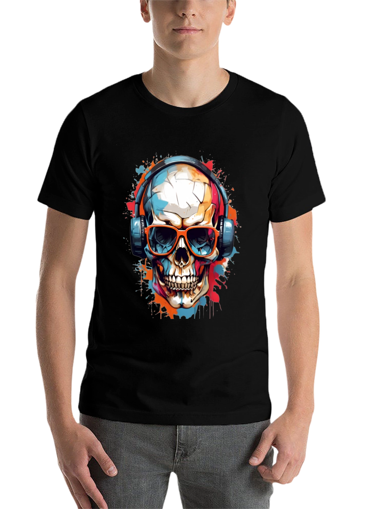 Skull Graphic Tee - Music Lovers T-Shirt