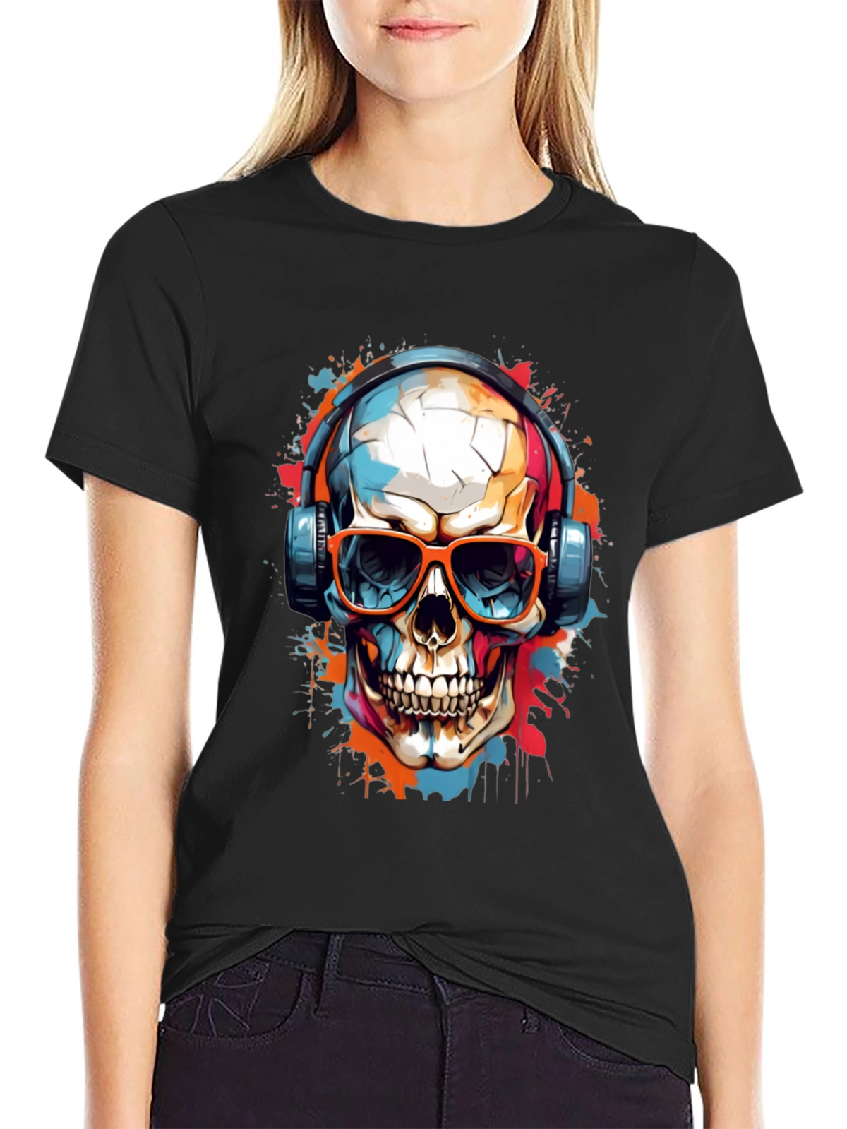 Skull Graphic Tee - Music Lovers T-Shirt