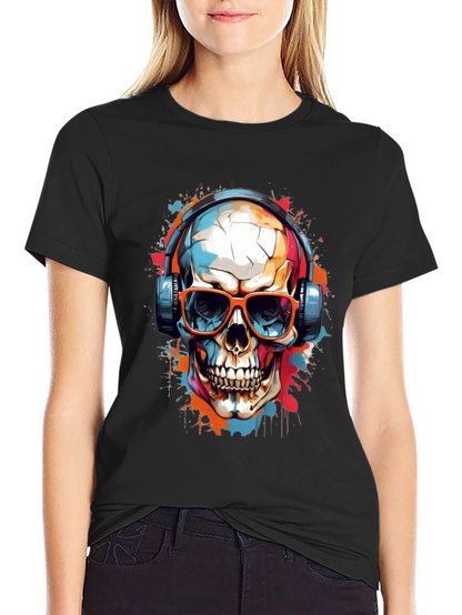 Skull Graphic Tee - Music Lovers T-Shirt