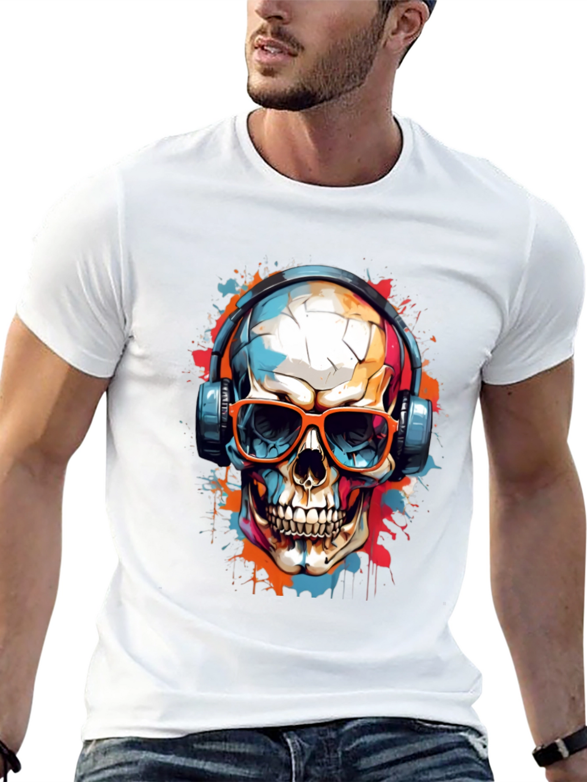 Skull Graphic Tee - Music Lovers T-Shirt