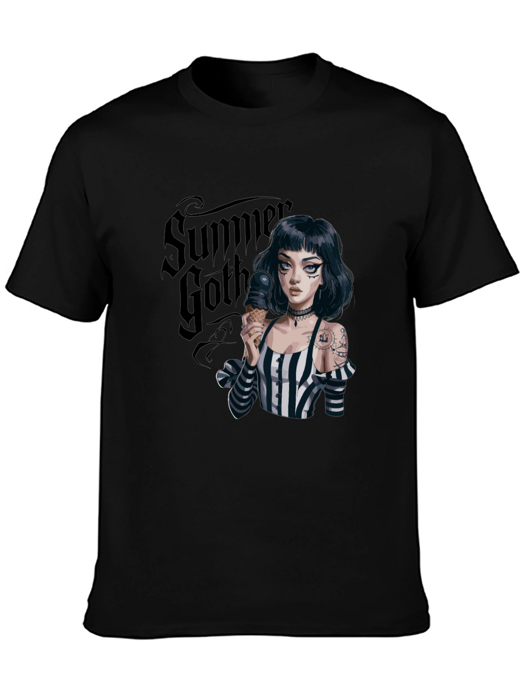Summer Goth T-Shirt: Ice Cream Girl Tee