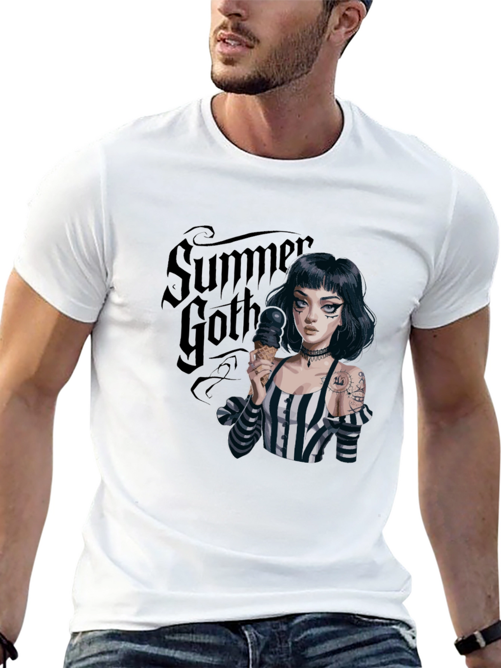Summer Goth T-Shirt: Ice Cream Girl Tee