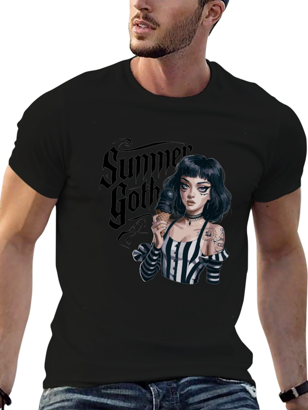 Summer Goth T-Shirt: Ice Cream Girl Tee