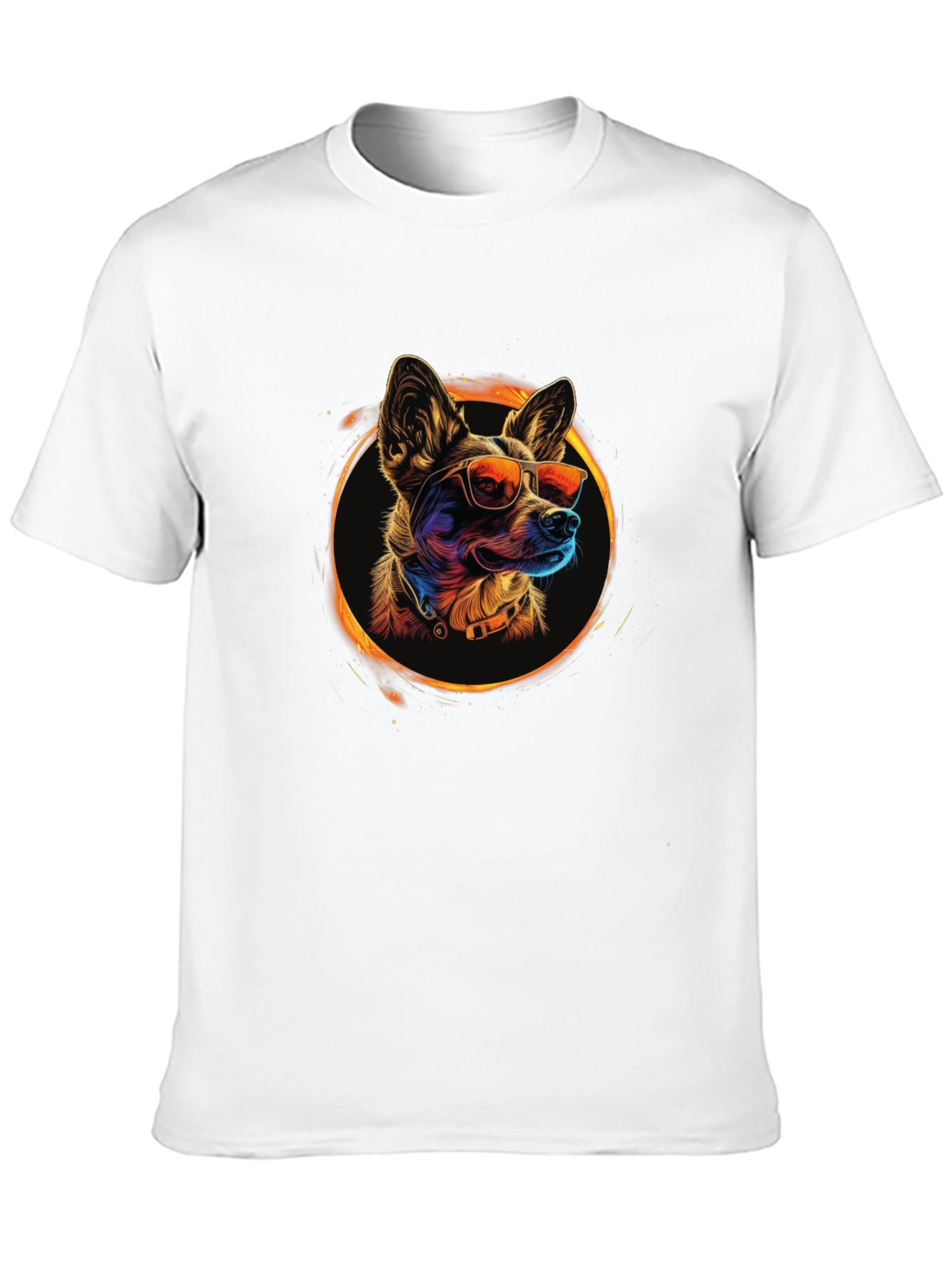 Cool Dog Graphic Tee - Black Crew Neck T-Shirt