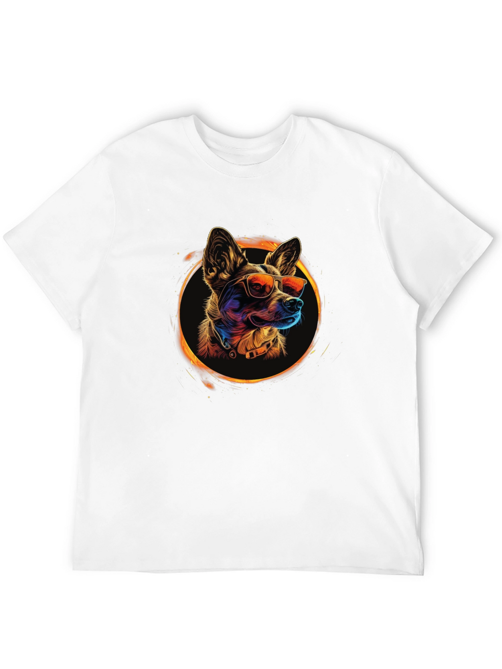 Cool Dog Graphic Tee - Black Crew Neck T-Shirt