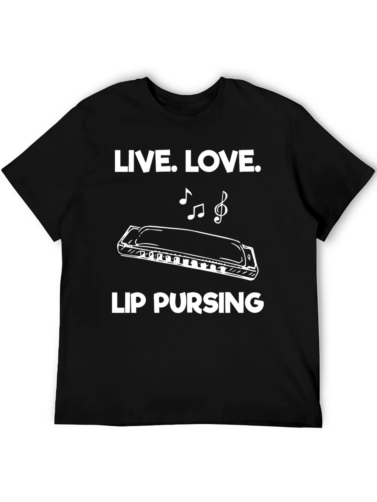 Live Love Lip Pursing Black T-Shirt