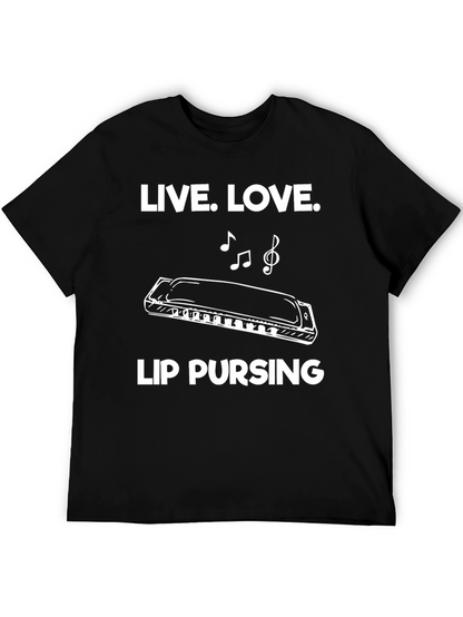Live Love Lip Pursing Black T-Shirt
