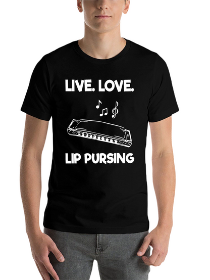 Live Love Lip Pursing Black T-Shirt