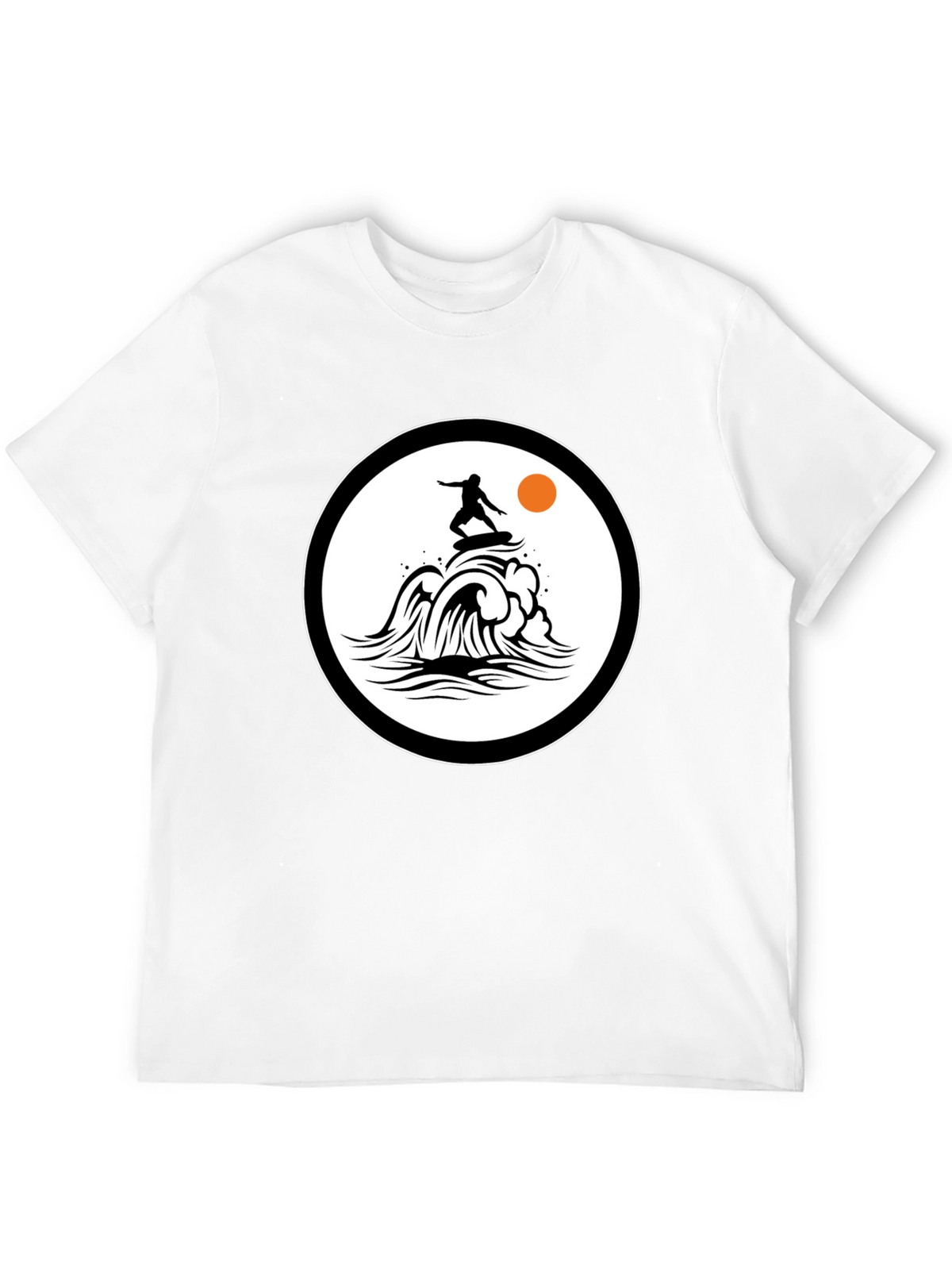 Surfer Wave Graphic Black T-Shirt