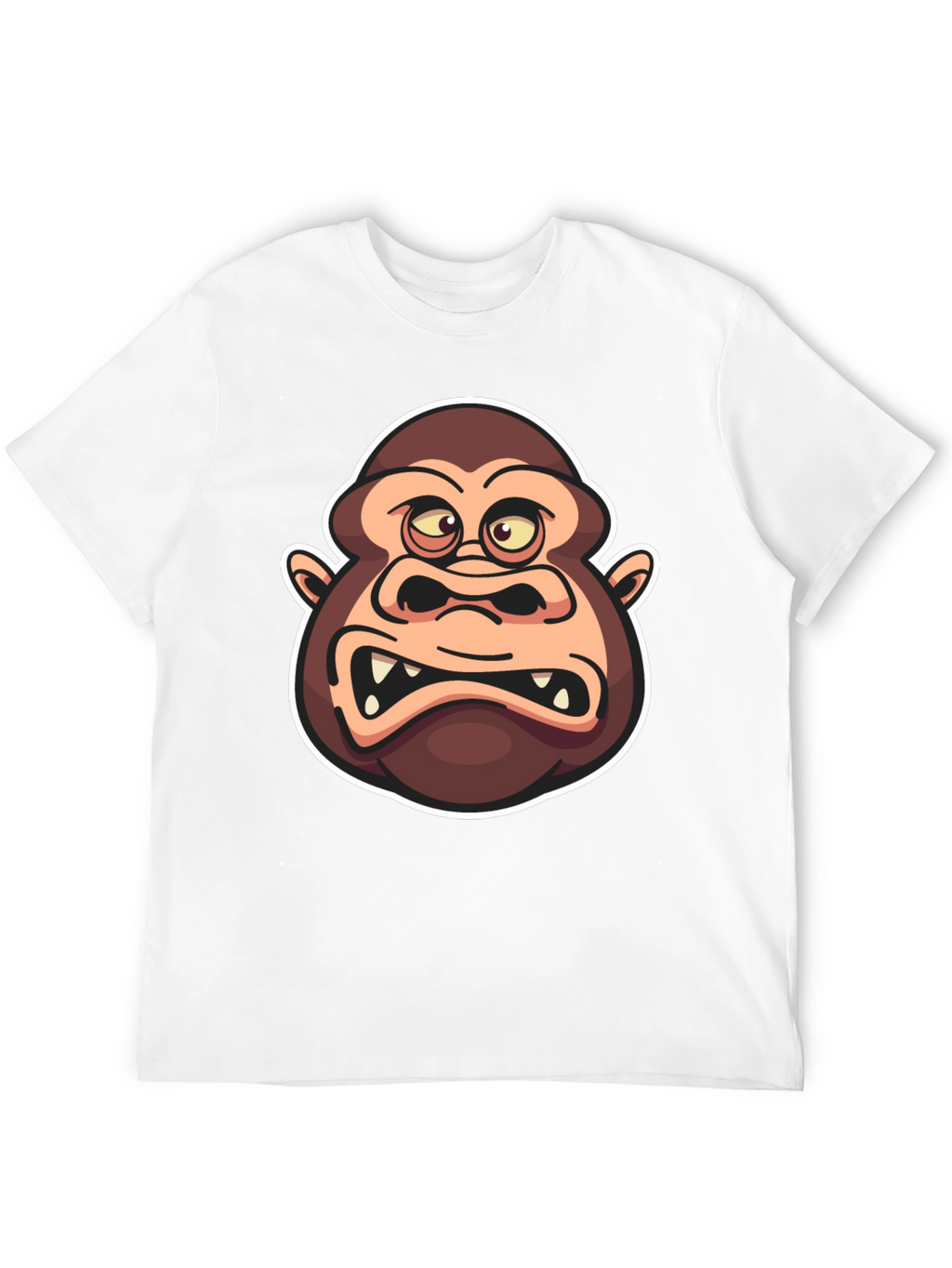 Cartoon Gorilla Graphic Black T-Shirt