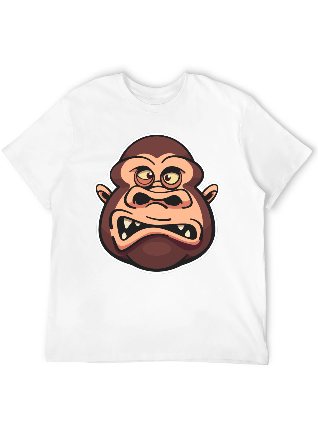 Cartoon Gorilla Graphic Black T-Shirt
