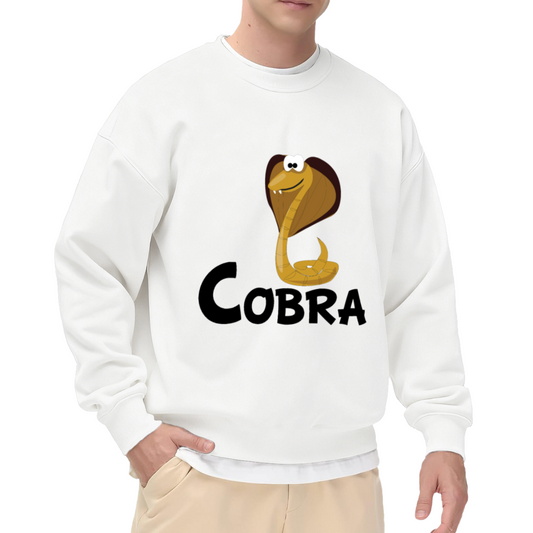 Cobra Friendly Cartoon Snake Crewneck Sweatshirt | Funny Reptile Mascot Graphic Pullover, Snake Lover Gift Top